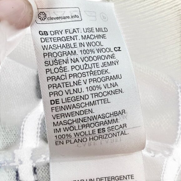 Paris Atelier & Other Stories Wool Sweater Striped Button Henley Large Ivory - Picture 10 of 10